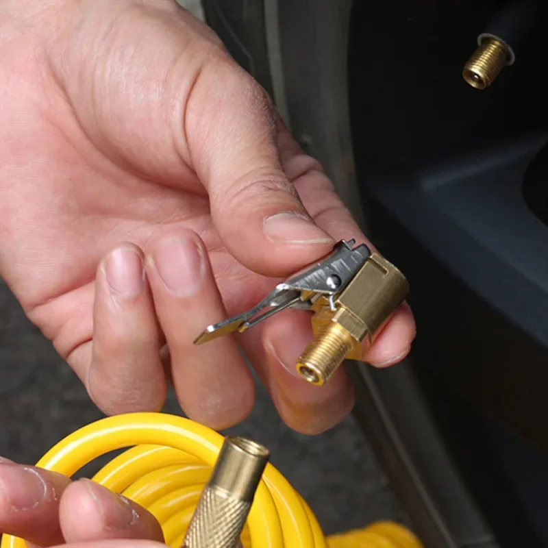 Car Pump Auto Repair Tool Valve Clip 8mm Air Pump Chuck Clip Car Truck Tyre Tire Inflator Valve Connector Car Open Brass