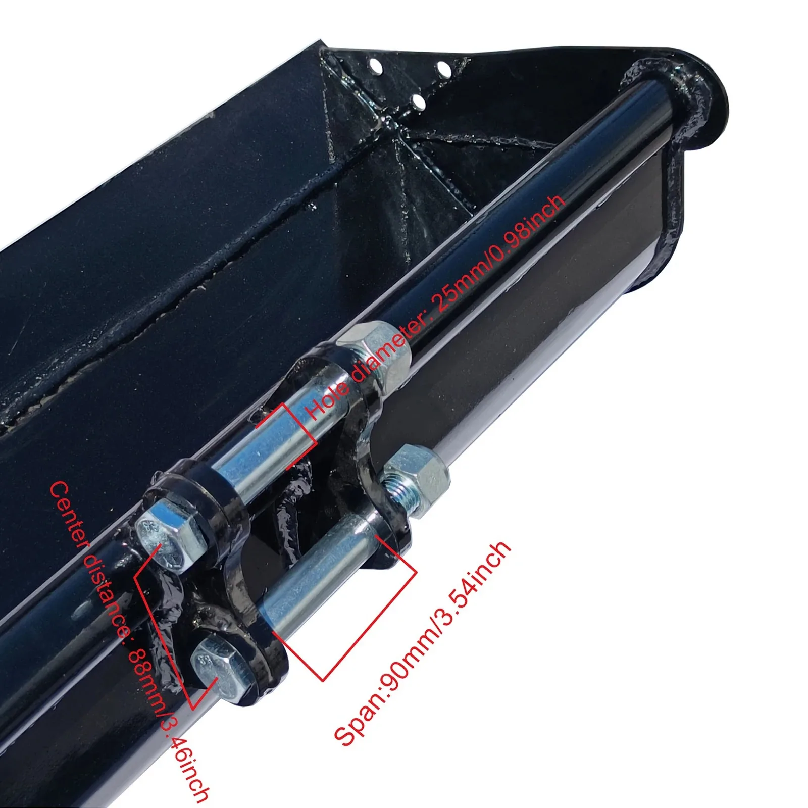 1000mm Flat Plain Bucket Mini Excavator Attachments For 1-1.5ton Excavators with Two Pins