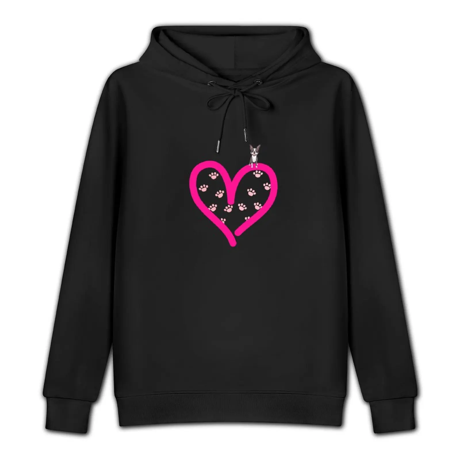 Dog in my Heart Paw Love Boston Terrier Pullover Hoodie mens clothing hoodie oversize