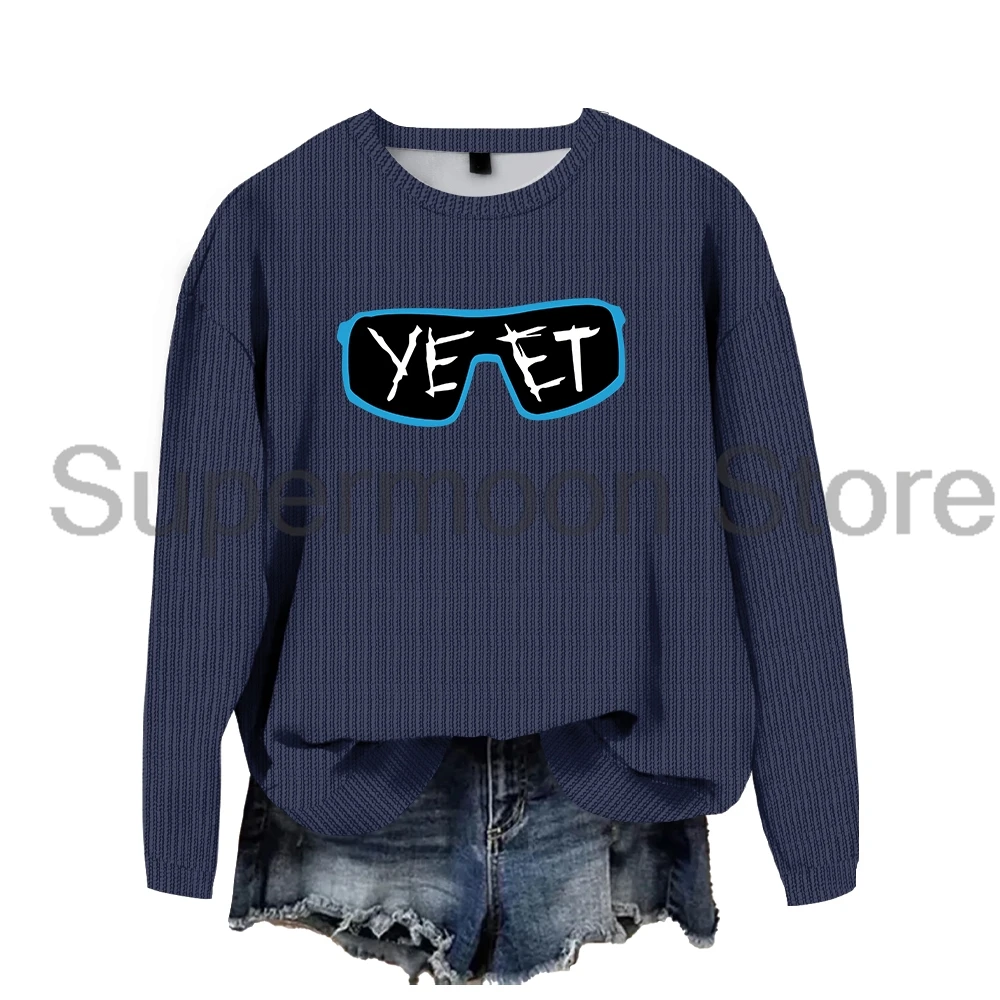 Jey Uso Yeet Logo Pullover frauen Gestrickte Jumper Crewneck Langarm Streetwear Weibliche Pullover Tops Trendy Kleidung