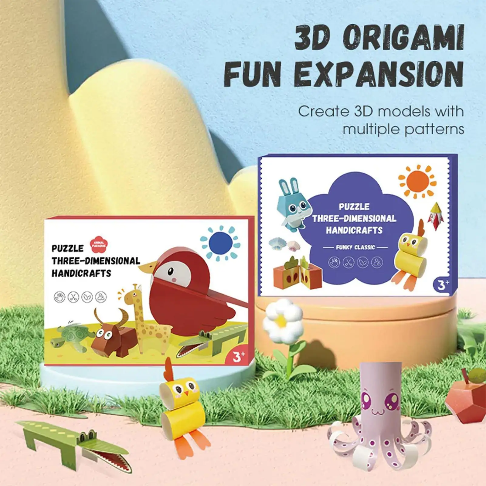 Paper Craft Kit 3D Paper Folding Book Educational Craft Project Set For Teens Beginners Enthusiasts Classroom School Home Girls