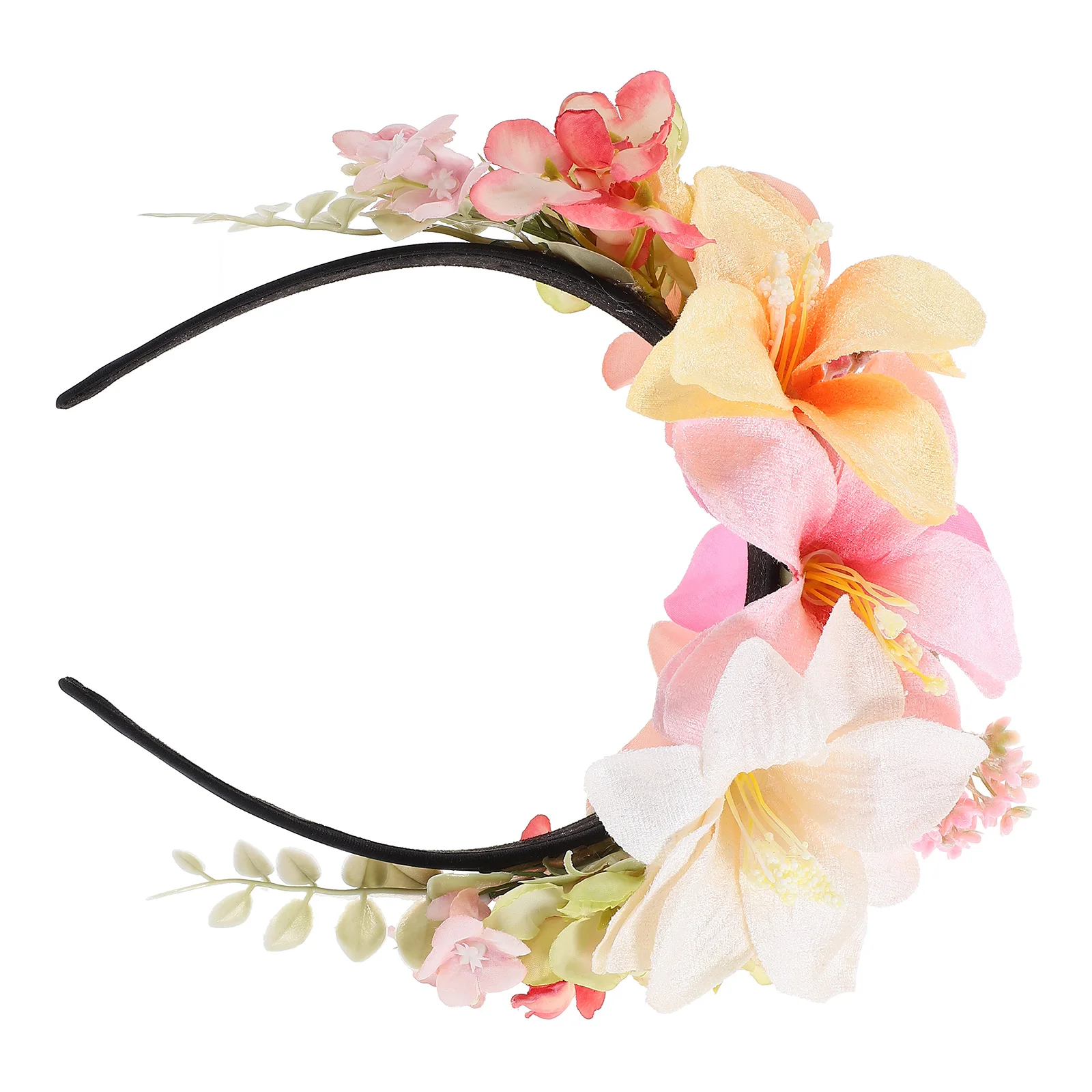 

Flower Headband Hair Jewelry Valentine Headdress for Adults Headbands Wreath Fabric Floral Miss Bride Party Funny