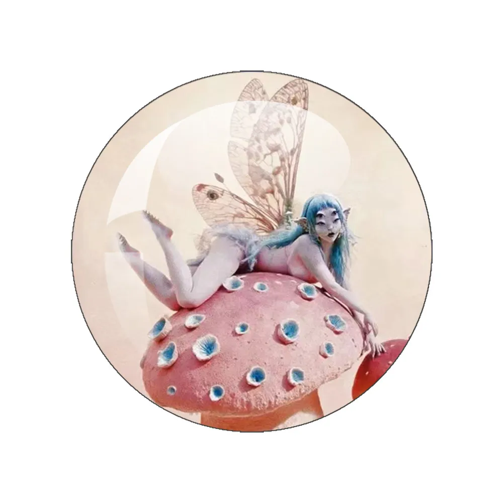 Melanie Martinez Fairy Girl Y2K Pattern Glass Cabochon 12mm-40mm Round Photo Glass Cabochon Demo Flat Back Making Findings