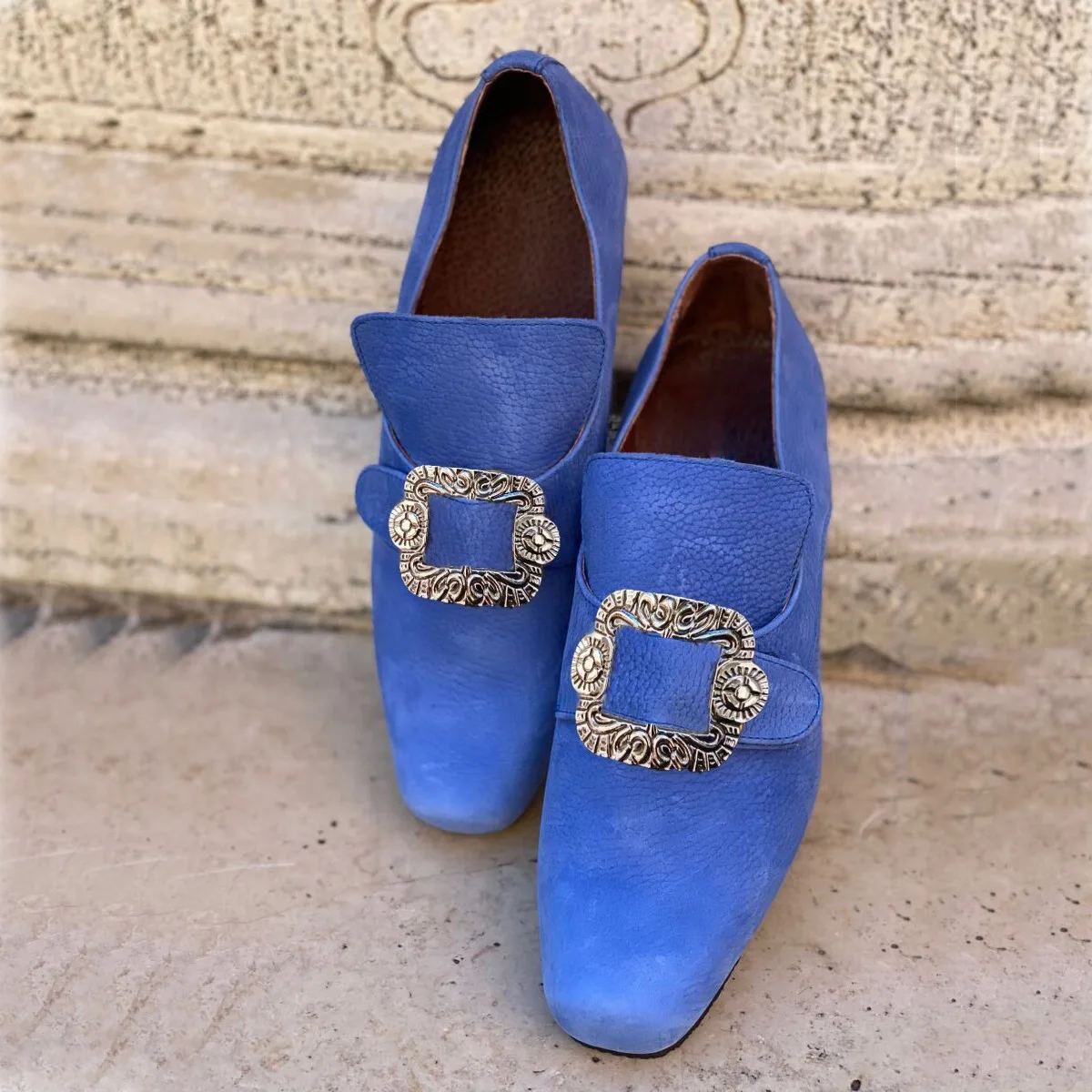 

Retro Western Medieval Renaissance Role Playing Noble Men And Women Solid Color High Heels Marian Shoes Halloween Costume Party