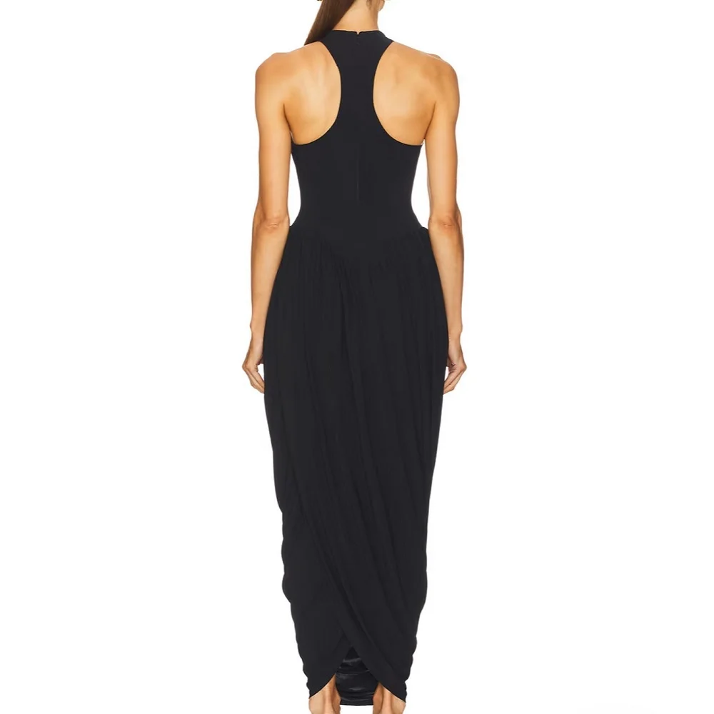 2025 verão feminino tanque vestido de malha estiramento espartilho sexy senhoras vestido tanque y2k nova moda alta qualidade saia plissada sutiã