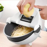 Rotate Vegetable Cutter Manual Slicer Drainer Vegetable Fruit Cutter Mandoline Choppers Grater Carrot Potato Blades Kitchen Tool