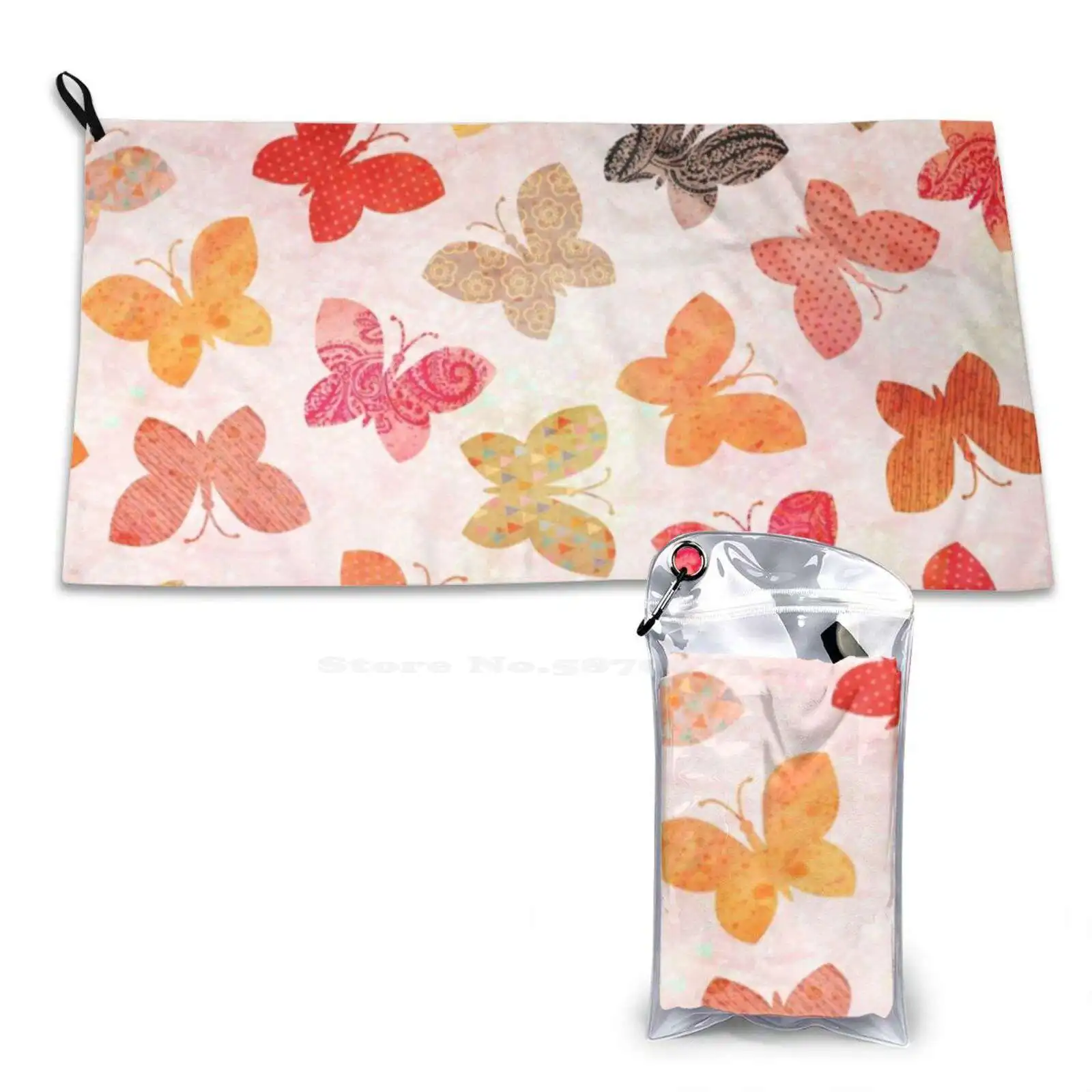 Butterfly Picnic Soft Washcloths Face Towel Butterfly Butterflies Pattern Colorful Colourful Pretty Girly Girls Sweet Spring