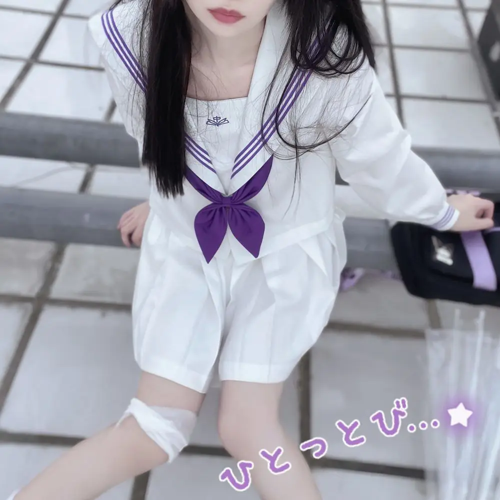 Japan Genuine School Jk Uniform Student JK Sailor Suit Long-Sleeved Intermediate Suit Cosplay-Friendly Uniform Cute Uniform