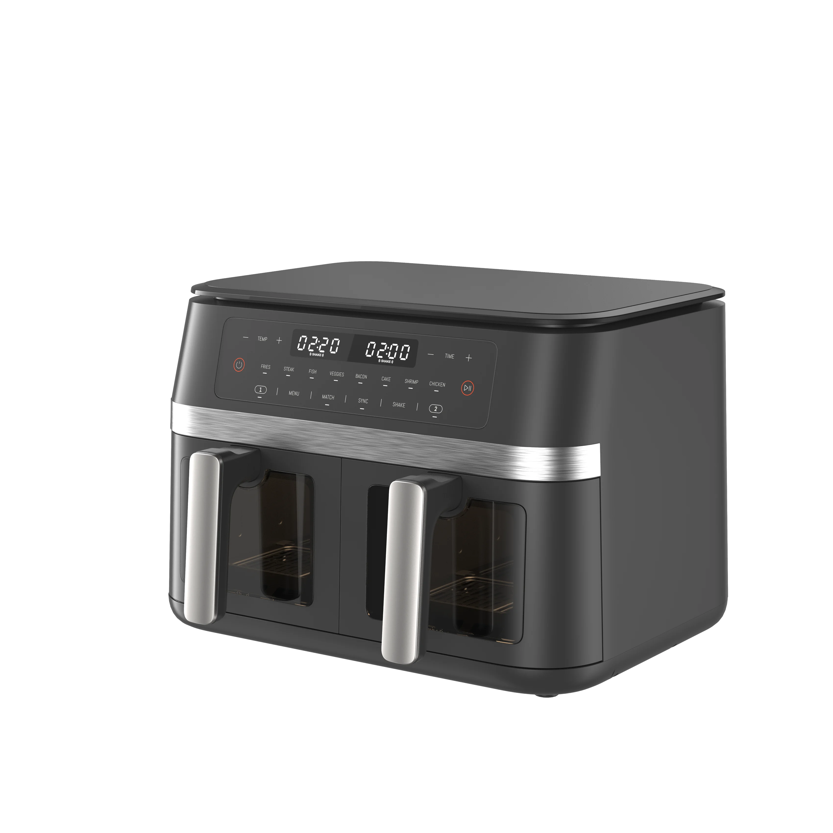 مقلاة هوائية ممتازة بسلة مزدوجة 2025 سعة 11 لترًا - فرن كهربائي رقمي خالي من الزيت للمنزل (بيع ساخن، سهل التنظيف، وظائف الطبخ 8 في 1)