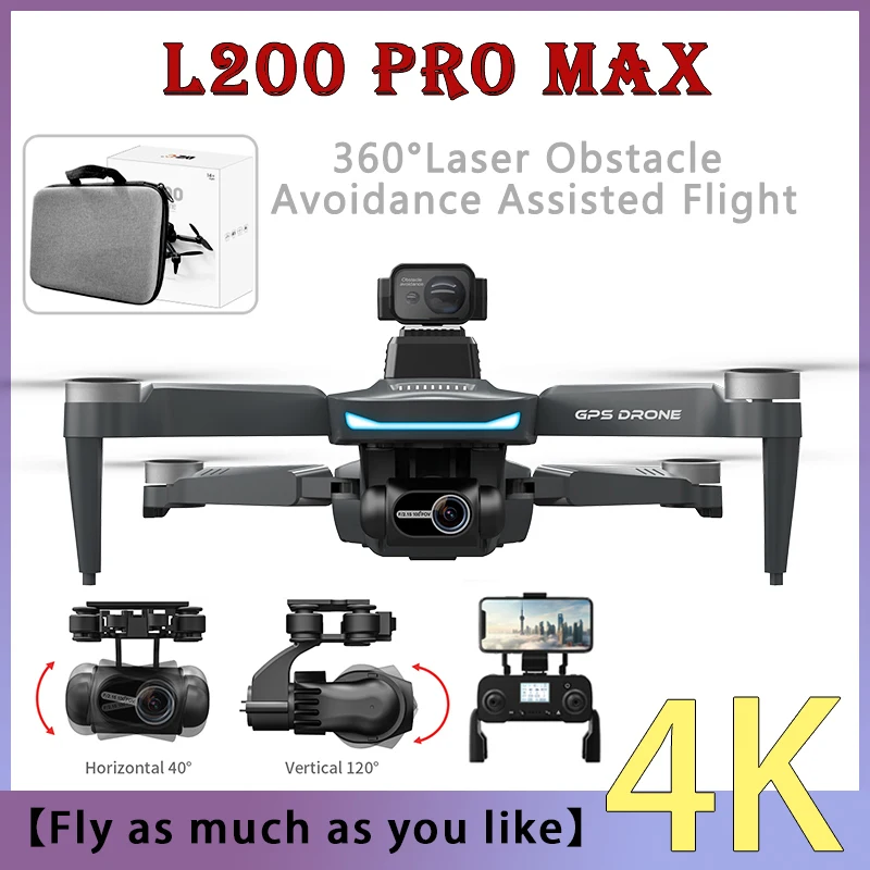 Drone L200 PRO MAX Remote control helicopter 4K Profesional 2-Axis Brushless Motor GPS 5G WIFI FPV Quadcopter Toys RC Drone