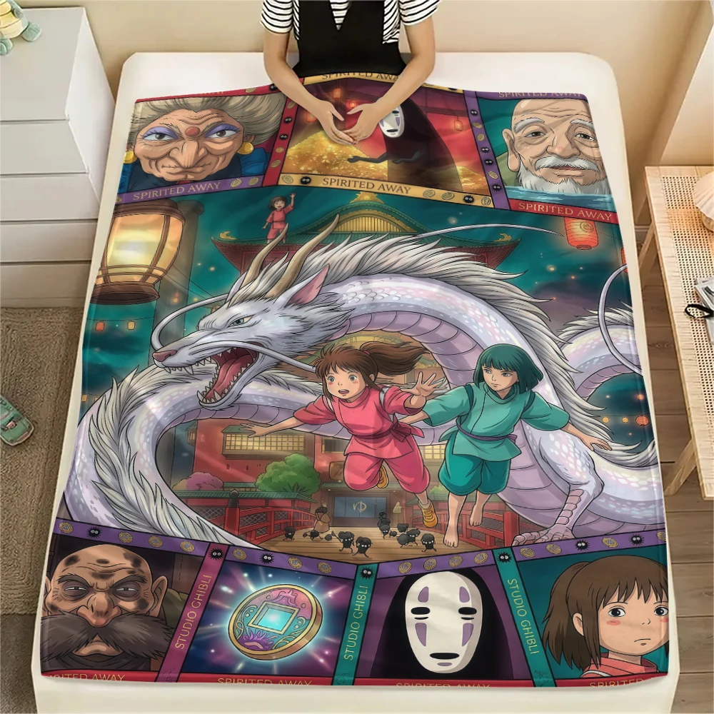 Spirited Away Flanelldecke zum Zusammenfügen, kreativ zusammengesetzte klassische Motive für Zuhause, tolles Geschenk.xwn