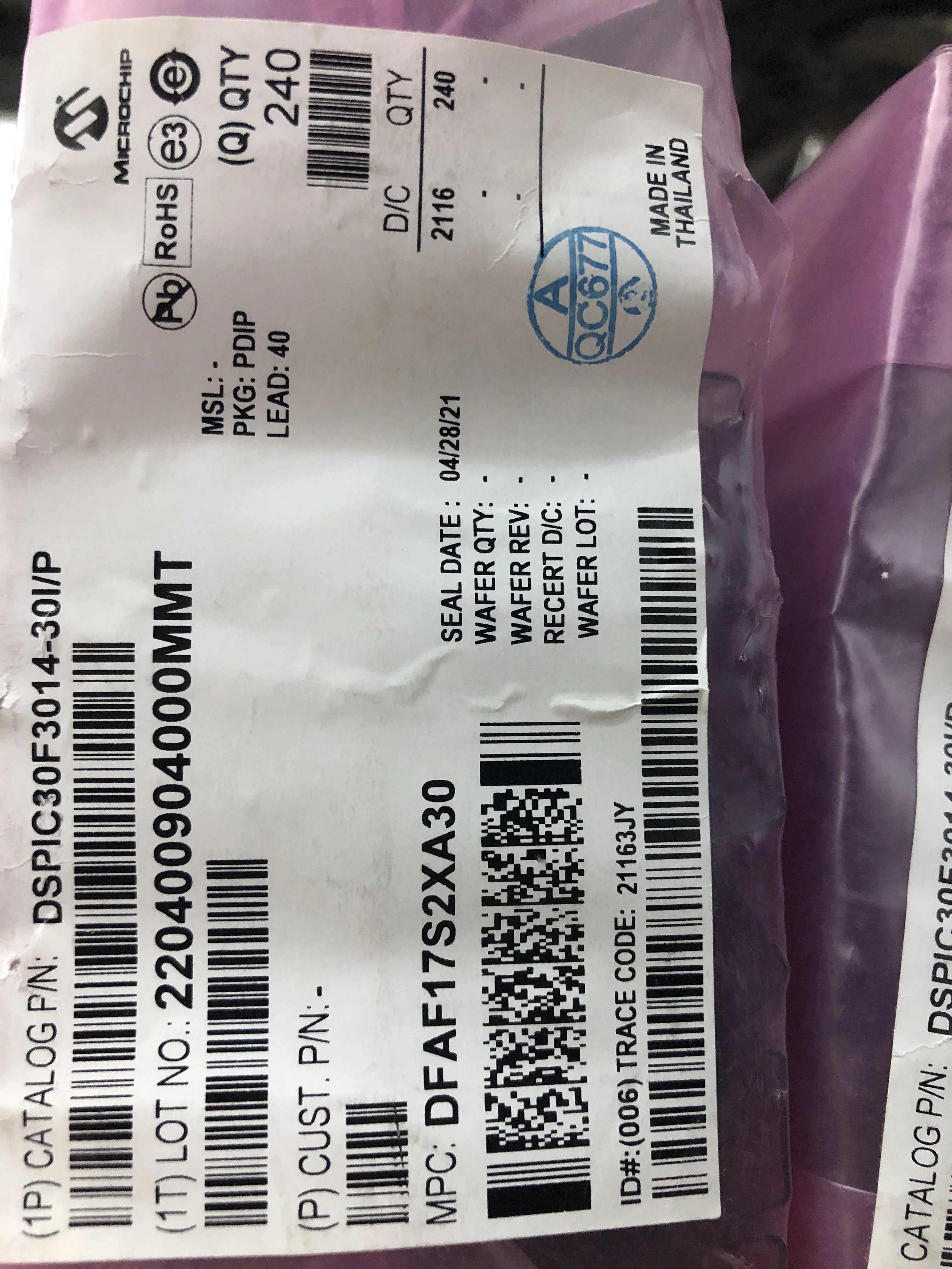 

5pcs New and Original DSPIC30F3014 PDIP-40 DSPIC30F3014-30I/P