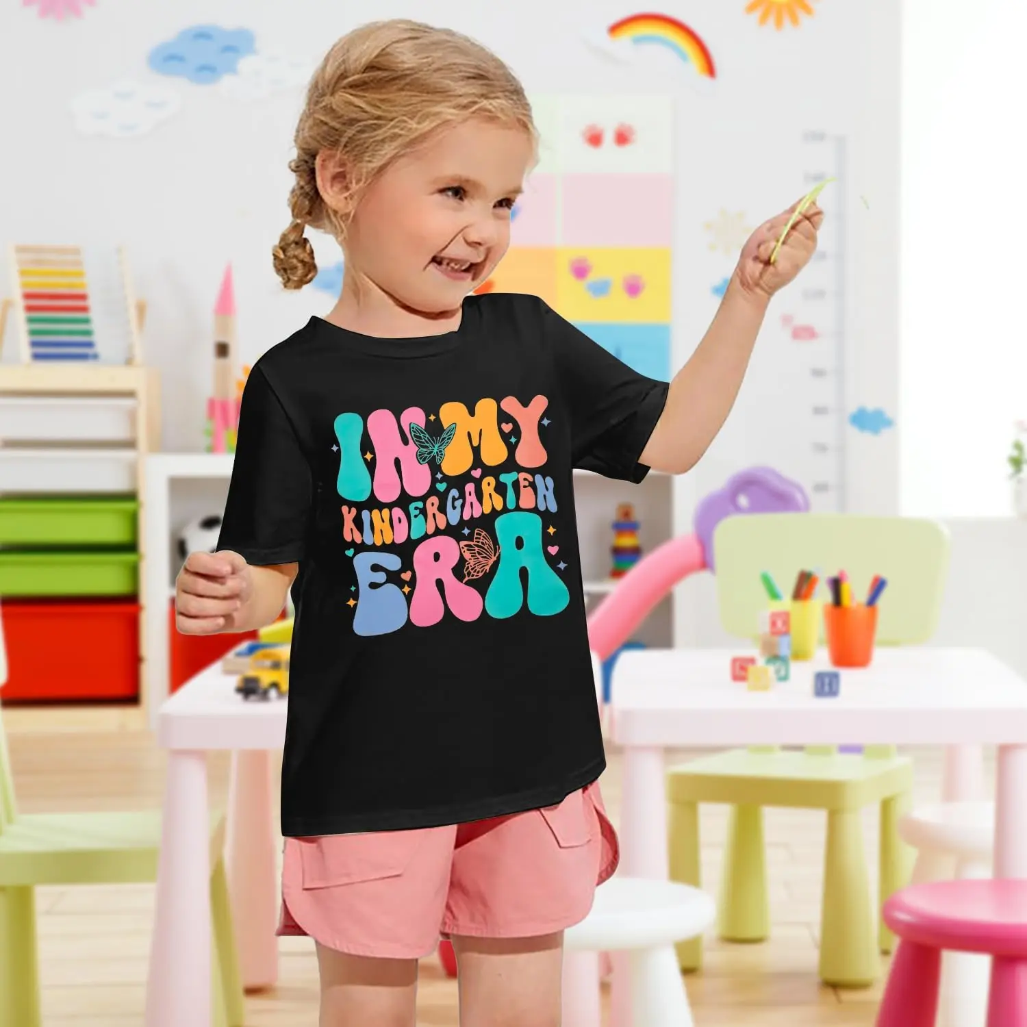 BANGELY First Day of Kindergarten Boys Girls Shirt Back to Preschool Shirts in My Kindergarten Era Graphic Short Sleeve Top