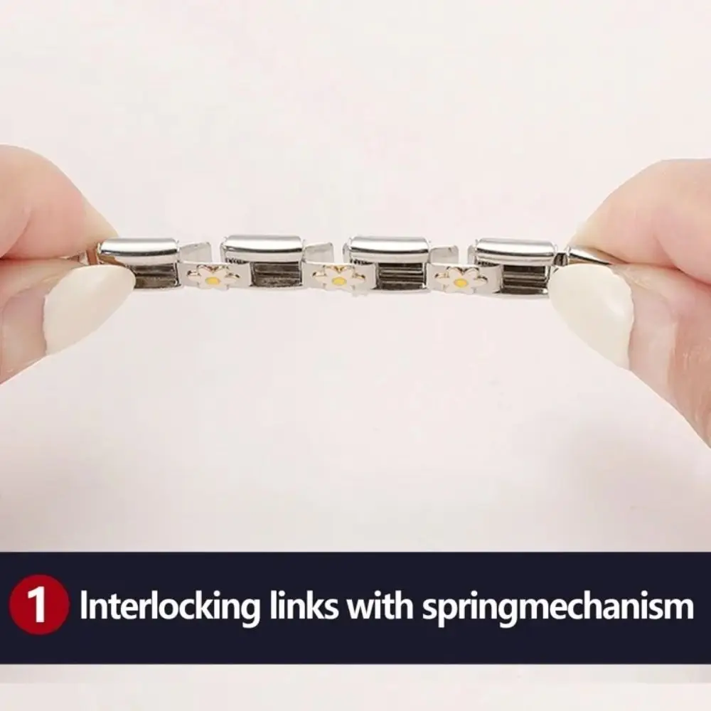الأزياء الفولاذ المقاوم للصدأ وحدة سوار الملحقات DIY الرجعية سحر سوار ربط زهرة الإيطالية سحر ربط المرأة كما هو موضح #4