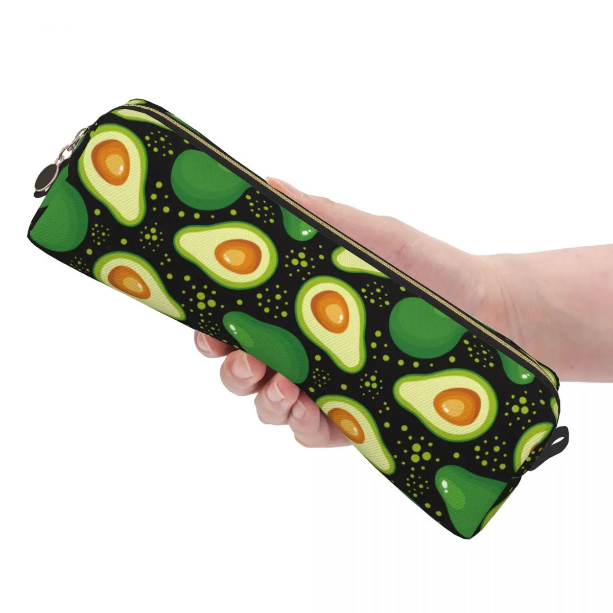 아보카도 만화 연필 케이스 아보카도 애호가 펜 박스 가방 학생 대형 스토리지 학교 용품 화장품 연필 케이스