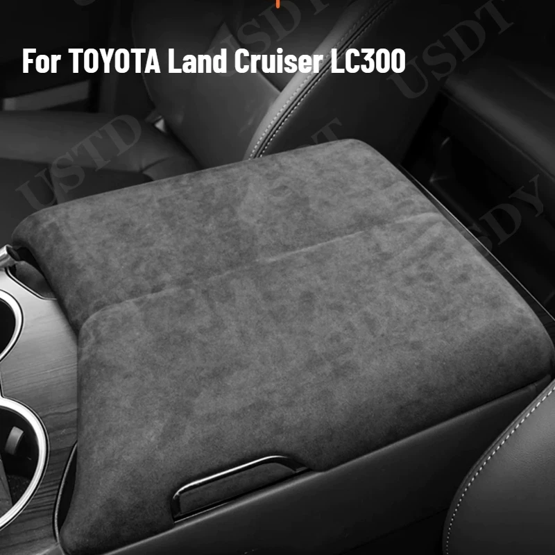 

Suede Leather Armrest Box Lid Sheath Shell For TOYOTA Land Cruiser LC300 2024 2025 Central Control Panel Cover Mat