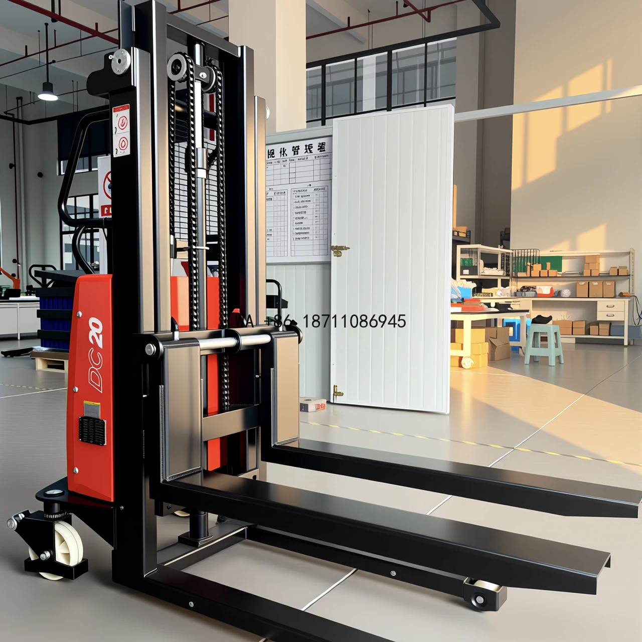 Semi Electric Stacker Forklift 1500kg 2000kg Self lift 2.5m 3m 3.5m