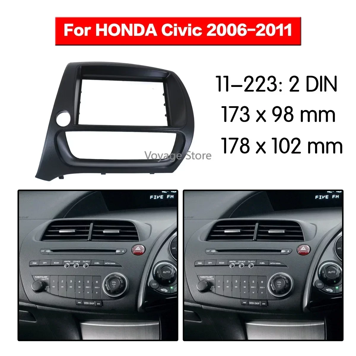 

Подходит для Honda Civic Double Din Fascia Радио Dvd стерео Cd панель приборной панели комплект для украшения Рамка для лица