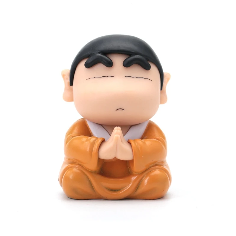 8cm Crayon Shin Chan Cos Buddha Good Luck Compassion Action Figure Funny Kawaii Doll PVC Model Toys Collection Children Gifts view 6