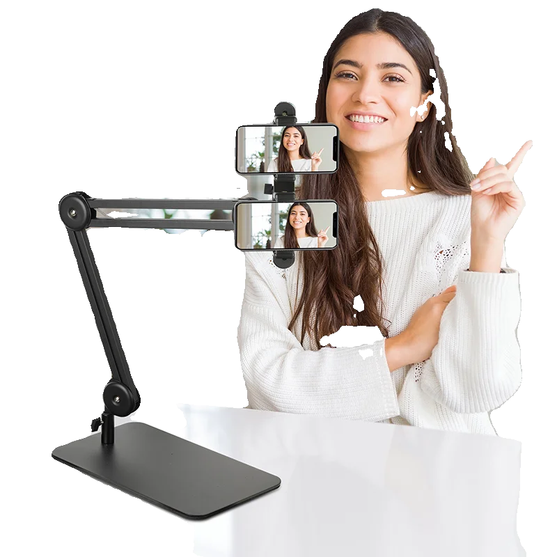 Adjustable Desktop Phone Mount for Live Streaming Content Creation Flexible Camera Holder Video Photography Articulating Arm
