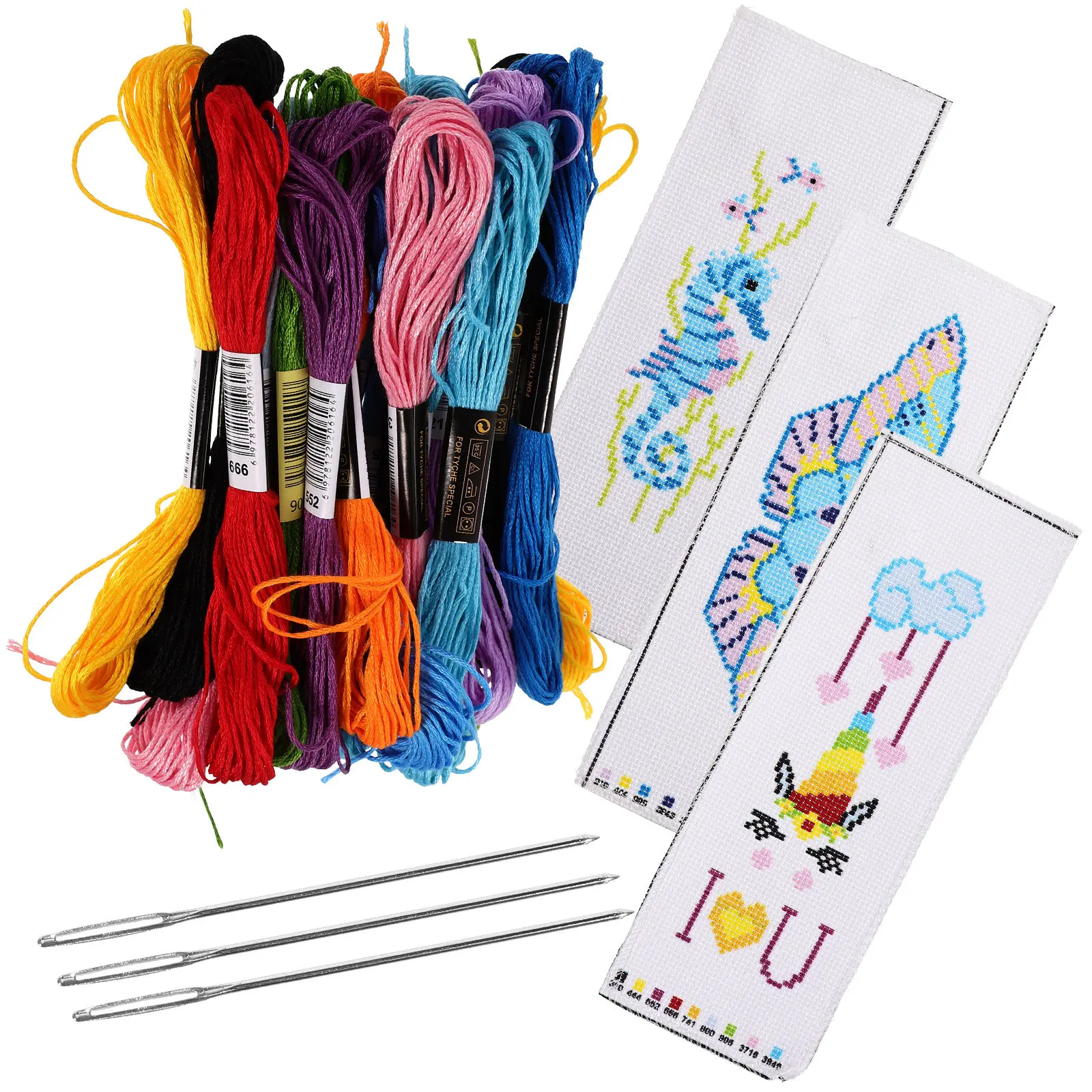 

Набор для вышивания закладок своими руками (3 комплекта): креативный набор для шитья для взрослых и детей, подходит для начинающих, набор для рукоделия и шитья закладок