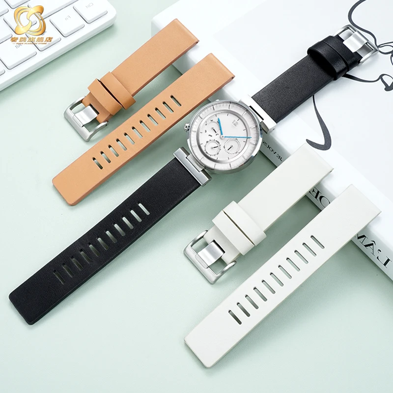 For Issey Miyake Lifetime Watch Strap  Men and Women W Series Simple Head Layer Genuine Leather Watch Strap Accessories 19 22mm