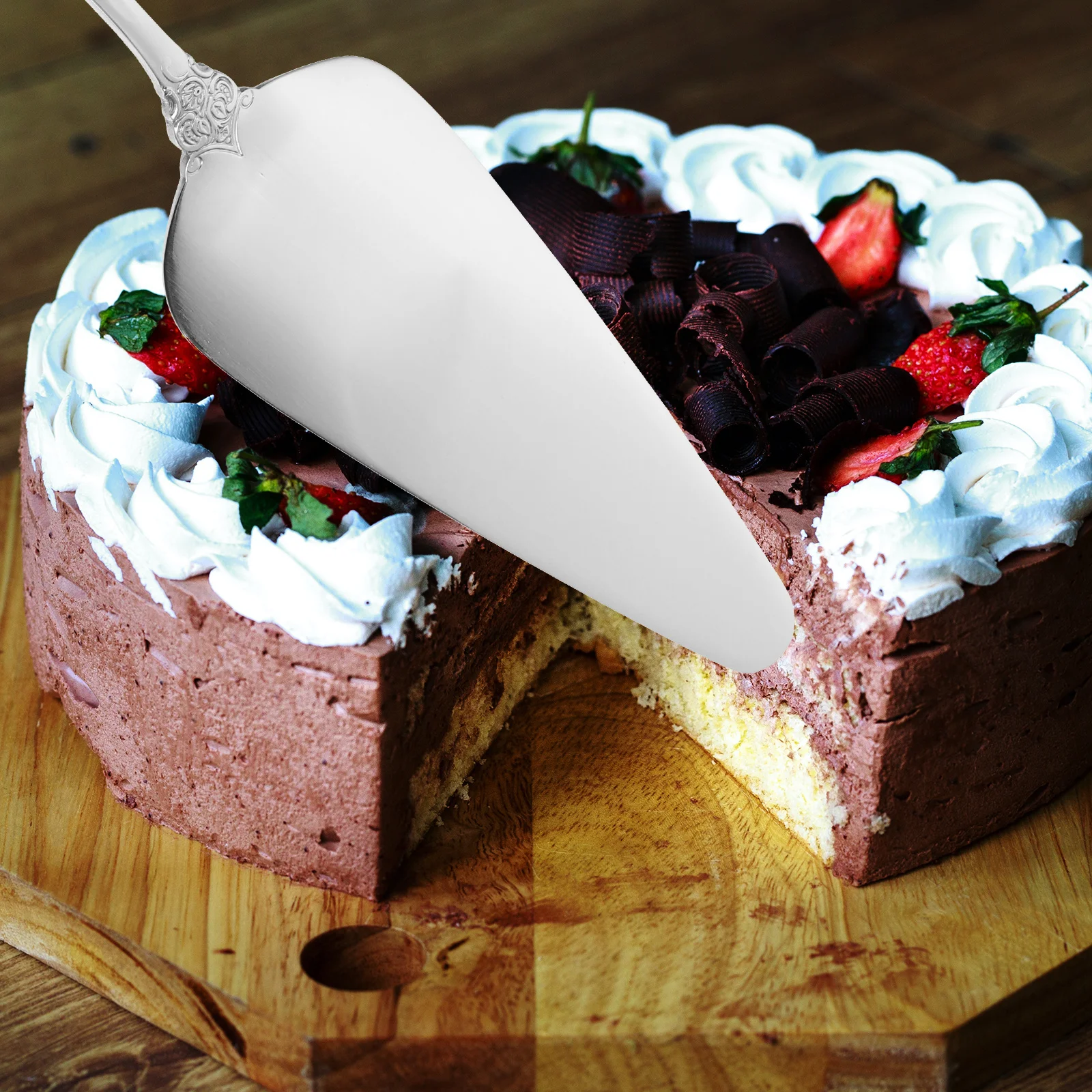

Exquisite Cake Serving Spatula Stainless Steel Material Resists Rust and Warping Humanized Handle Design for Comfortable Use in