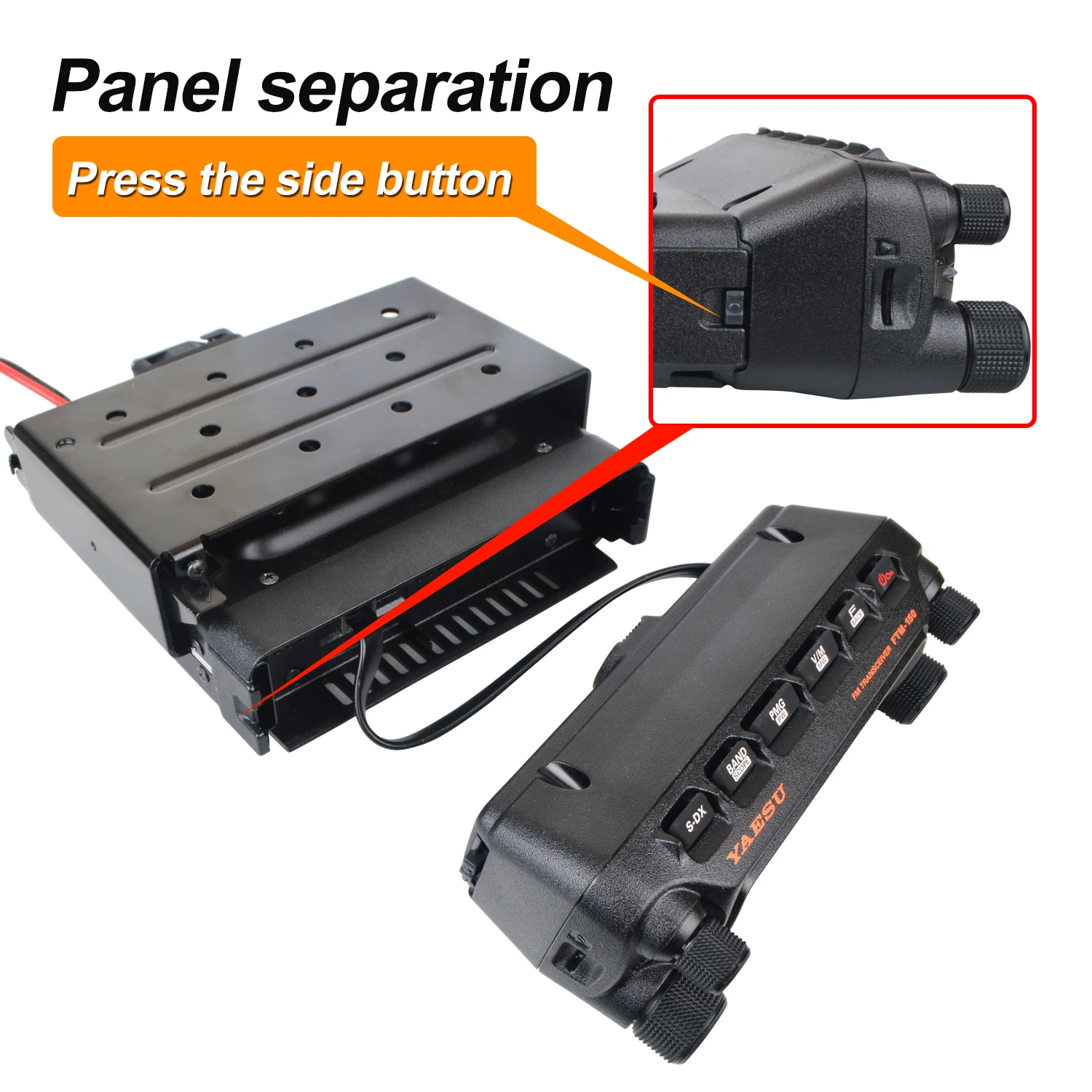 YAESU FTM-150 VHF 55W UHF 50W Dual Band FM Mobile Transceiver Air Band 108-137MHz Receive Front Panel Separation FTM-150E