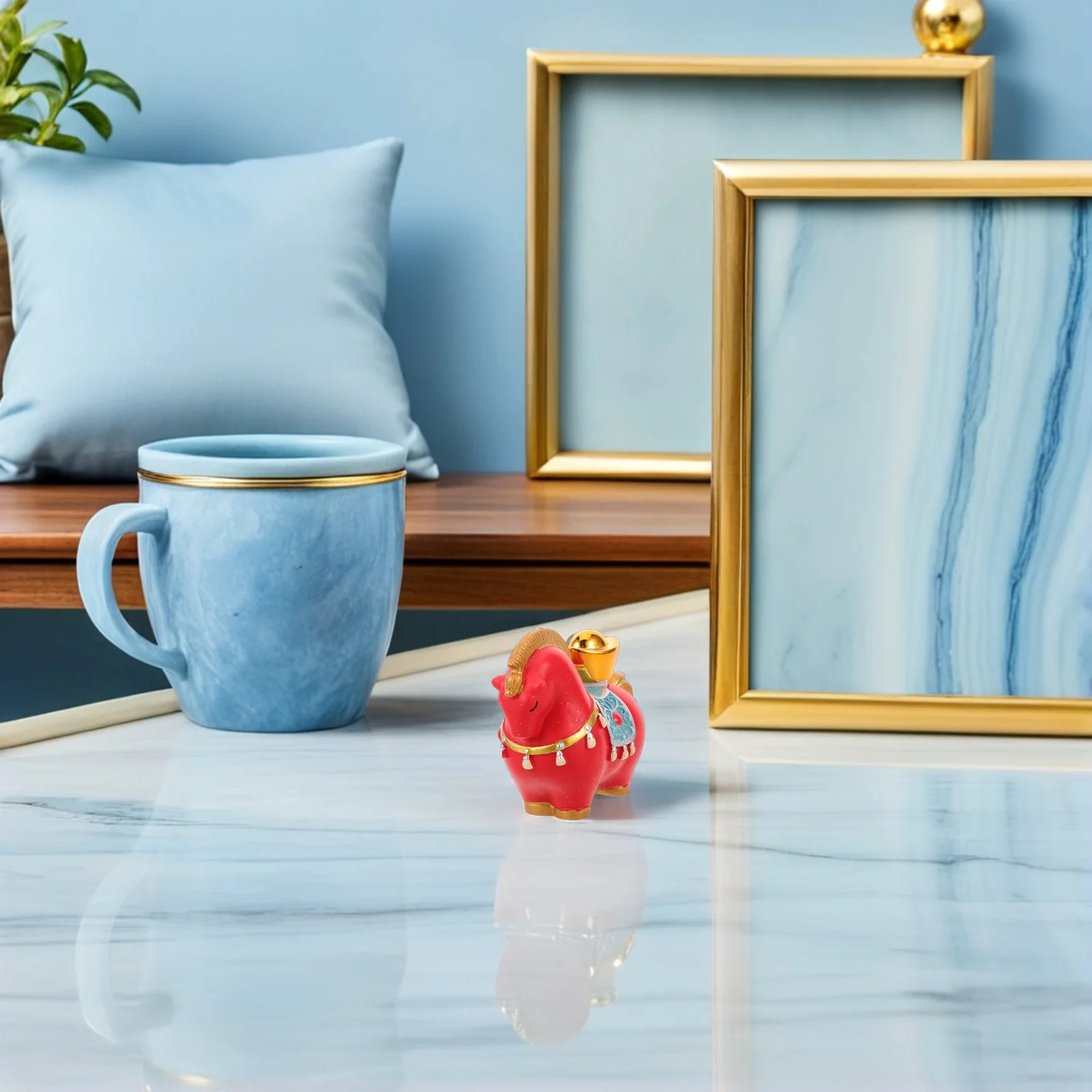 

Resin Year of The Horse 2026 Mini Statue Decorative Zodiac Sculpture for Office Desk Feng Shui Horse Table Ornament