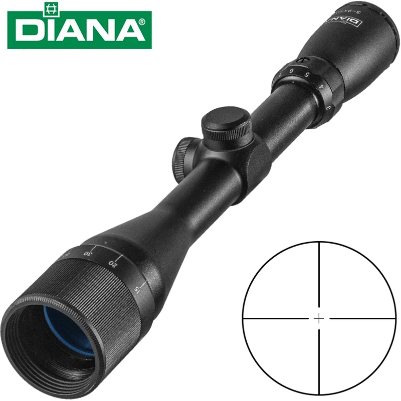 Mira telescópica DIANA 3-9X40 AO, retícula cruzada táctica, mira óptica, mira neumática para rifle de caza, mira telescópica para caza de rifle