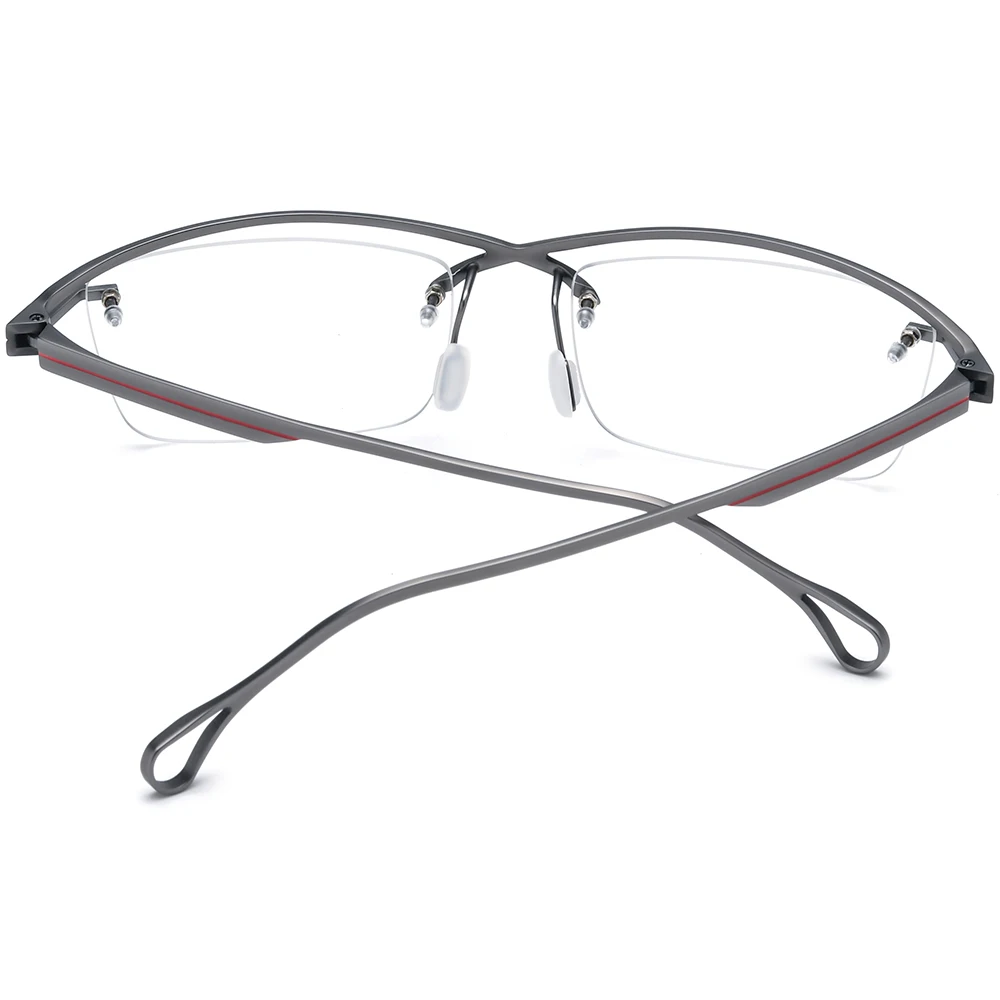 FONEX Titanium Glasses Frame Men Brand Design Semi-Rimless Square Eyeglasses Half-Rim High-end Japanese Ultralight Eyewear 85756