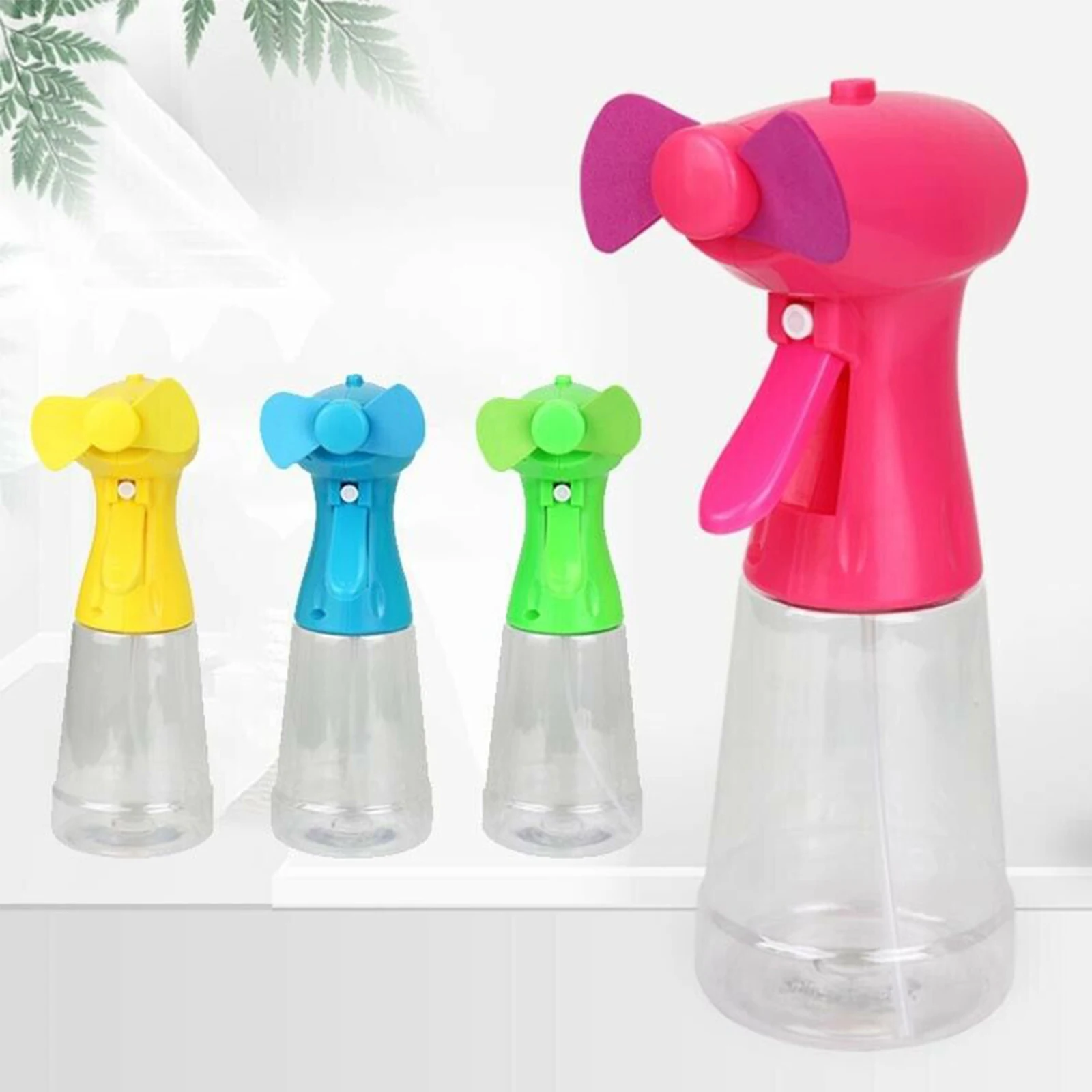 Portable Fan Spray Bottle Handheld Water Spray Mist Fan Battery Powered Mini Fan Plant Watering Sprayer Garden Supplies