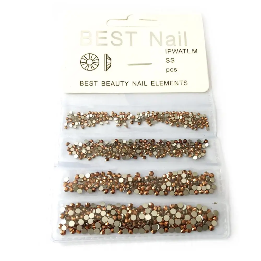 31 Colors SS4-SS8 Mix Sizes Flatback Non hotfix Crystal Glass  Nails Art Rhinestones For 3D Nail Art Rhinestones Decoration Gems