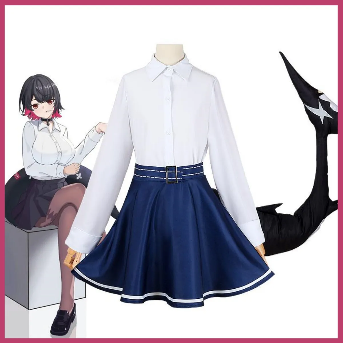 Game Zenless Zone Zero Ellen Joe Cosplay Costume Victoria Housekeeping Wig JK Uniform Skirt Tail Woman Sexy Carnival Party Suit