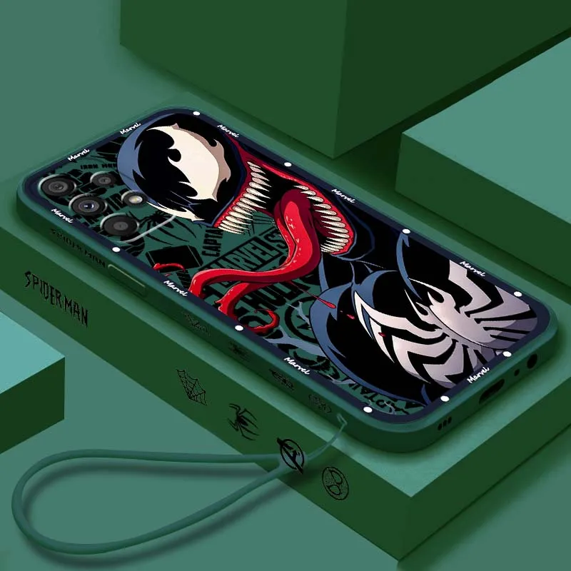 

Marvel Venom Popular Art For Samsung A71 A72 A73 A51 A52 A53 A54 A55 A21s A35 A34 A32 A03 5G Liquid Left Rope Phone Case