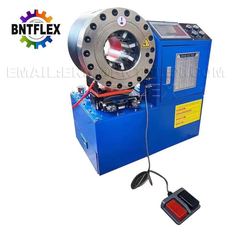 Customized CNC 1/4''-2'' Construction Machinery Parts 220V 380V Hydraulic Hose Crimping Machine 10 Set Dies BNTP69S Rubber