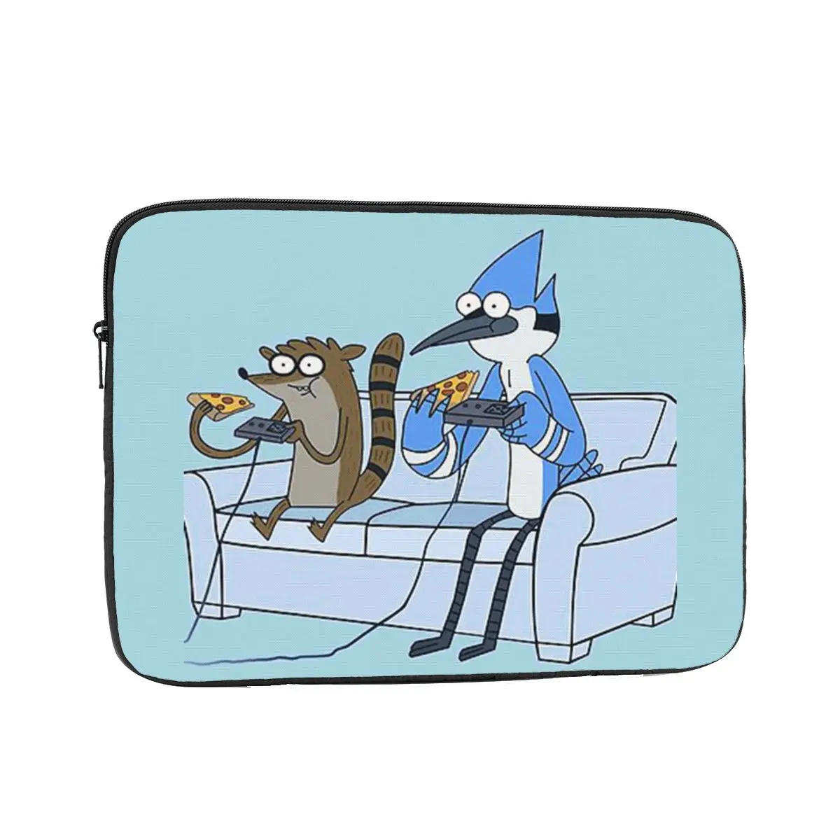 

Mordecai And Rigby Pizza And Video Games Laptop Sleeve Cover Bag 10 12 13 15 17 Inch Notebook Bag Sleeve Tablet Shockproof Bag