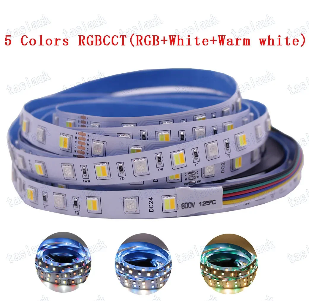 Striscia LED 5050 DC12V luce LED flessibile 60LED/m 5 m/lotto RGBW RGBWW RGBCCT bianco/bianco caldo/bianco freddo/striscia LED RGB 5050