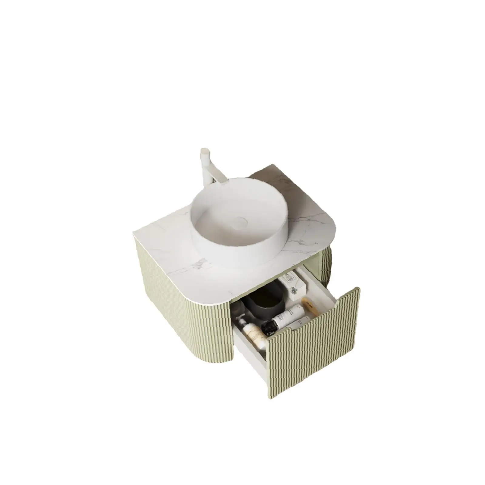 

Modern Wall-mounted Floating Bathroom Vanity with Ceramic Basin Sink Storage Cabinet for Small Bathroom