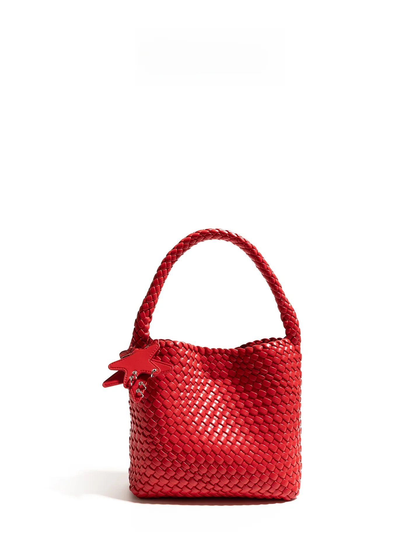 

Мягкая кожаная сумка-ведро Hanrted, женская сумка через плечо, корейская плетеная сумка, модная сумка-корзина