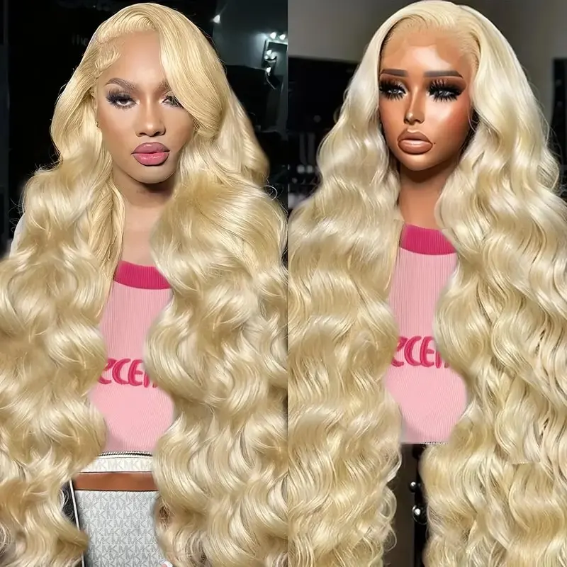 Rosabeauty 613 HD Transparent Body Wave 13x6 Blonde Lace Front Human Hair Wigs 250 Density 13X4 Frontal Wig Preplucked For Women