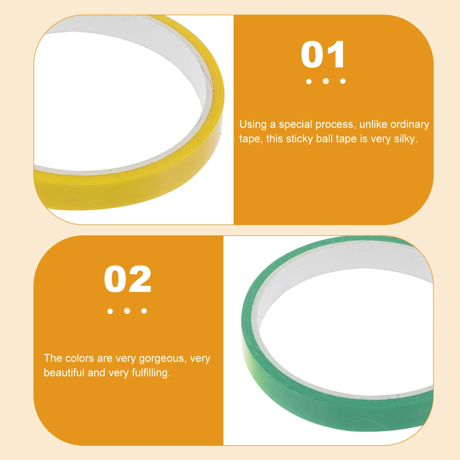 

7pcs Colorful Sticky Ball Tapes Silky Smooth Unique Design Stress Relief Decompression Leisure Gifts For Adults