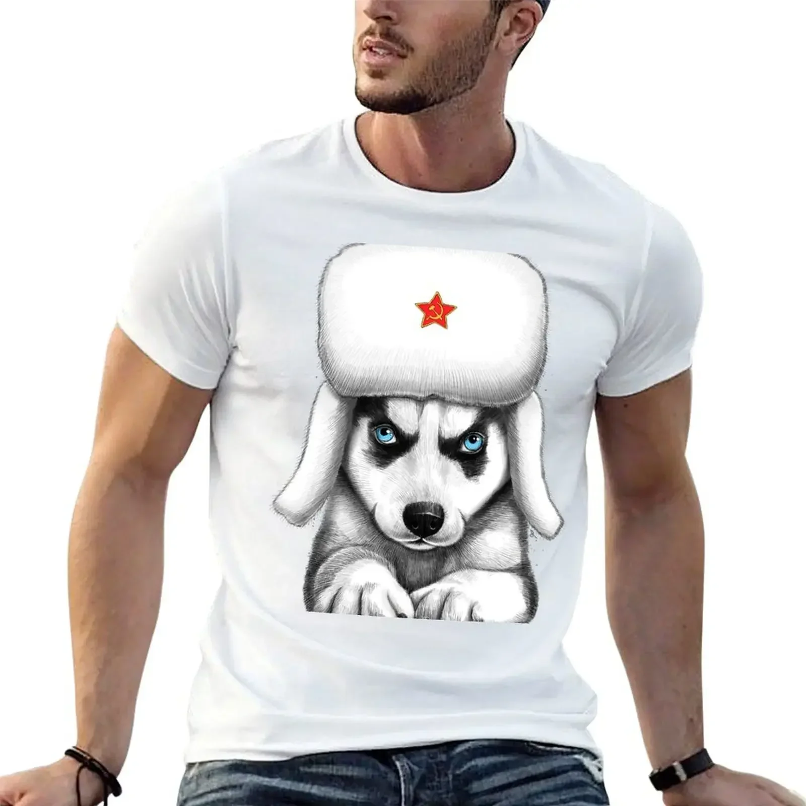 Siberian husky T-Shirt anime tshirt graphic tee shirt custom shirt mens t shirts