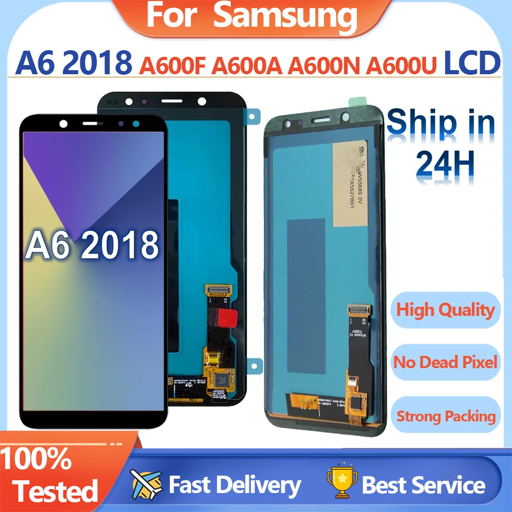 

A6 2018 для Samsung 5,6 'A600 A600F A600A A600N A600U ЖК-дисплей сенсорный экран дигитайзер в сборе Замена