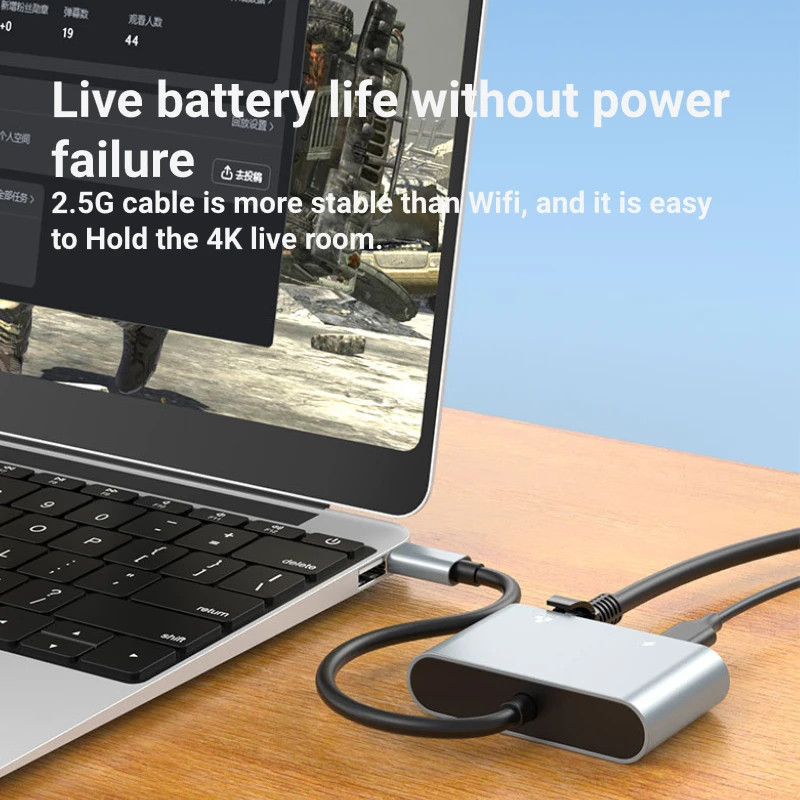 Сетевая карта 2500 Мбит/с, адаптер типа C к Ethernet для Google TV, адаптер для зарядки Ethernet для смартфонов, планшетов, устройств Android