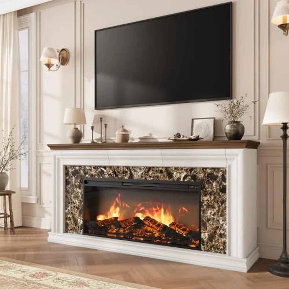 Modern Electric Fireplace with Mantel 70
