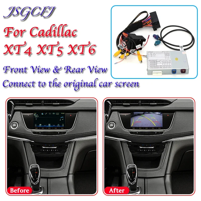 Para cadillac xt4 xt5 xt6 2016 ~ 2021 interface decodificadora de câmera frontal traseira original tela do carro atualização módulo adaptador cam