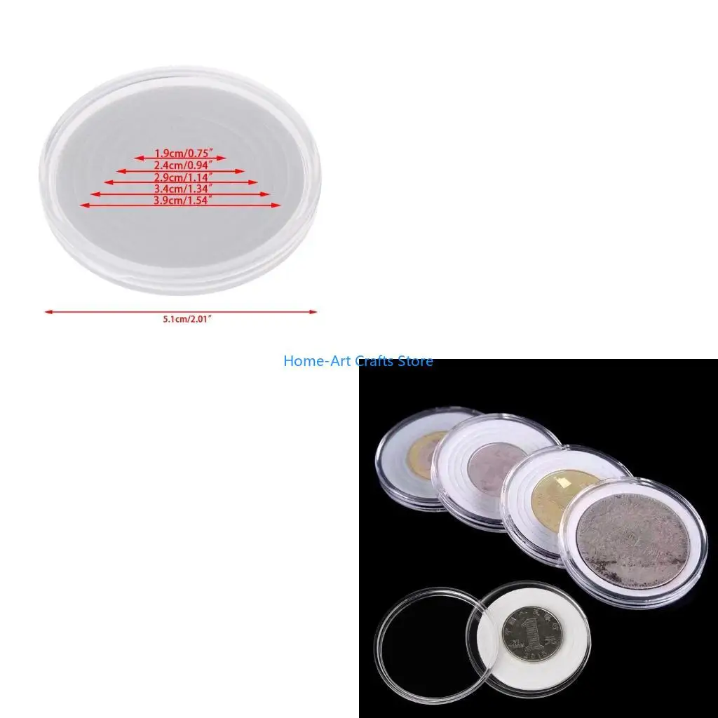 Y3NA Acrylic Coin Storage Box with Inner Replacement Pad Adjustable Gasket for Husband Father Grandfather Collect Gift