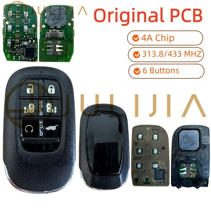 

for Honda Original PCB 4ACHIP 313.8MHZ keyless Smart Remote car key Spada StepWgn Rp5 Rp8 For Odyssey Remote Car Key 6 Buttons