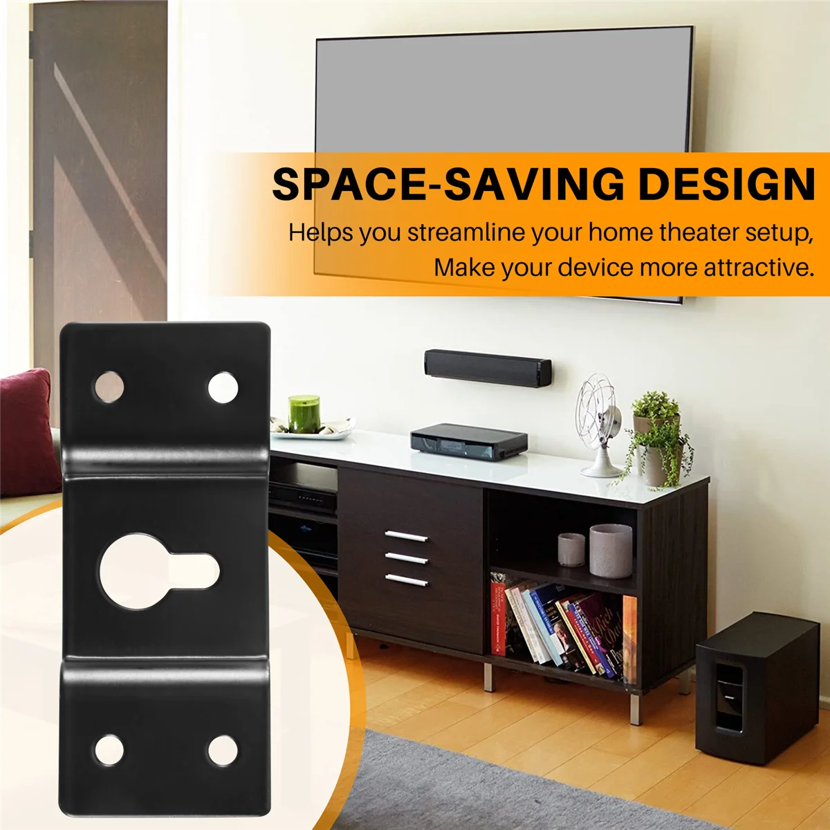 DIY Audio Sound Box Speaker Wall Mount Iron Hook Hanger Plate 5PCS